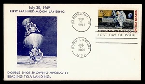 DR WHO 1969 FDC SPACE MOON LANDING #C76 AIRMAIL CACHET m28157 - Picture 1 of 2
