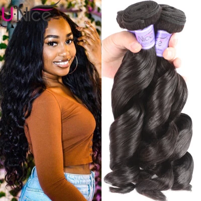 Extensiones de cabello 100 % humano onduladas sueltas indias UNICE HAIR 8A paquetes trama de cabello Foto 1 de 4