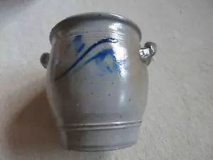 Vintage, alter Voratstopf mit Henkel, ca. 15,5 cm hoch, 50er/60er, Salzglasur - Bild 1 von 8