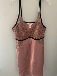 camicia da notte cacique babydoll 18/20 rosa Y2K pizzo boho - Foto 1 di 14