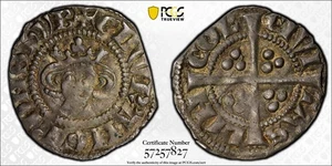 GREAT BRITAIN Edward I.Silver(1279-1307) 1/2 Penny Lincoln PCGS AU50 TOP GRADED - Picture 1 of 6