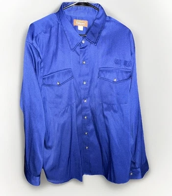 VTG The Haband Tailgater Shirt Men’s XL Blue Long Sleeve Button Down Heavyweight - Image 1 of 4