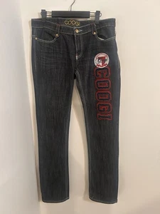 Coogi Y2K Sexy Collegiate Jeans Slim Bootcut Gold Bling Grey Size 13/14 - Picture 1 of 10