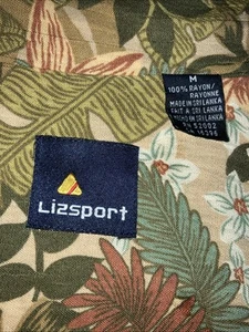 Vtg Liz Sport Top Womens Medium Petite Colorful Floral Tropical 80s 90s Spring - Picture 1 of 6