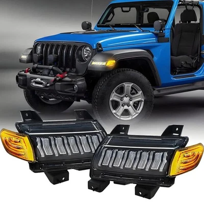 LED Fender Turn Signal Lights For Jeep Wrangler JL Gladiator Rubicon 2018-2025 - Image 1 of 4