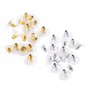 200 Pcs Clutch Earring Backs with Pad Earring Safety Backs (Gold And Silver) - Picture 1 of 9