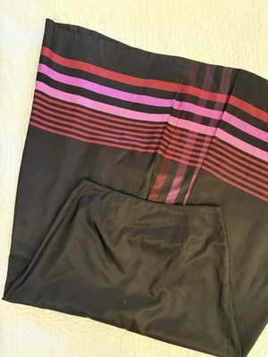 Maxi Falda Ann Taylor A Cuadros Formal Corbata Negra Seda Negra con Acentos Rosa Talla 6 Foto 1 de 4