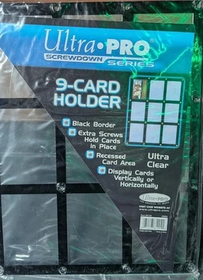 UltraPRO Black Frame 9 Card SCREWDOWN Holder NEW Clear Trading Storage Display - Image 1 of 4
