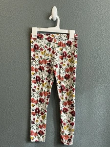 Girls White Floral Flower Size 6 Disney Yoga Stretch Pants Bottoms - Picture 1 of 9