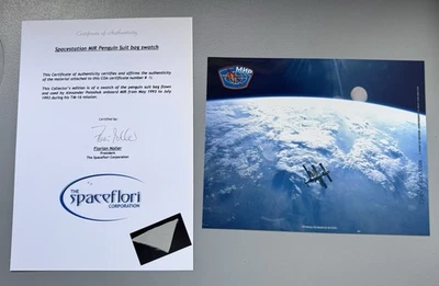 Soyuz TM-16 MIR station FLOWN IN SPACE Penguin suit bag swatch from SpaceFlori - Image 1 of 4