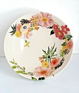 Bowl Console Serving Pottery Barn Floral Flowers Footed Large Vintage 11" x 4.5" - Picture 1 of 21