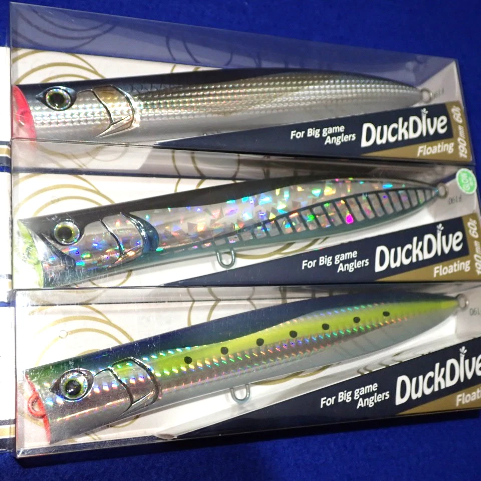 Lápiz de buceo MARIA Yellowtail Tuna GT Topwater Popper PATO BUCEO 190F X 3 JDM Foto 1 de 4