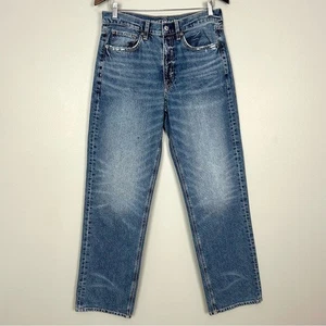 Pantalones de mezclilla holgados de tiro bajo American Eagle para mujer talla 6 pierna recta relajada años 90’s - Imagen 1 de 8