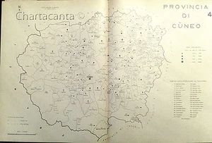 1938 COMUNI PROVINCIA CUNEO CARTA TOPOGRAFICA Ceva Garessio Prazzo Envie Govone - Picture 1 of 1