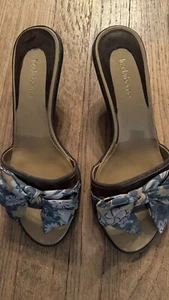 Liz Claiborne Sandal Pump, Cuba. Size 8. Blue/brown. - Picture 1 of 7