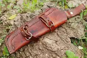 HANDMADE Hand Crafted BELT SHEATH Holster Genuine Leather For FIXED BLADE KNIFE - Picture 1 of 7