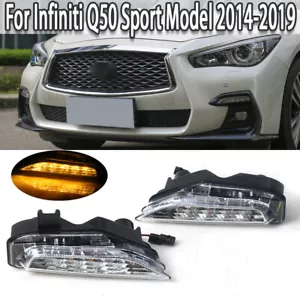 For Infiniti Q50 Q50S Sport 2014-20 Fog Turn Signal Light Front Bumper LED Lamp - Picture 1 of 9