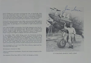 James Ince USAF signed 8x10 Bio photo P-38 6V 475thFG 8FG WWII Fighter Ace - Picture 1 of 2