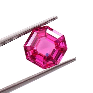 11x11 MM Natural Flawless Pink Sapphire Ceylon Loose Gemstone Asscher Cut - Picture 1 of 6