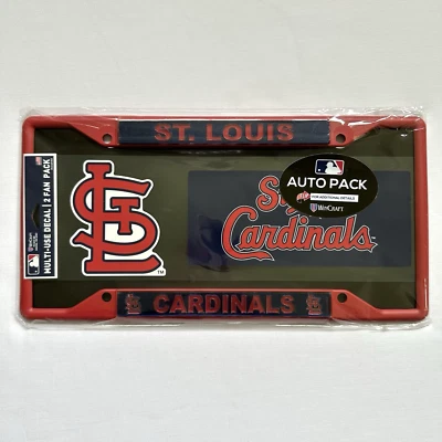 St. Louis Cardinals MLB License Plate Frame And Decal Sticker Auto Pack Made USA - Image 1 of 4