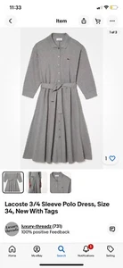 Ladies Lacoste Polo Neck Dress Skirt - Size 36 - RRP £155 - Picture 1 of 4