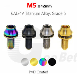 M5 Titanium Bolts with Washer MTB Road Bike Water Bottle Cage Mount Screws 12mm