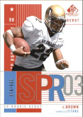 A9638- 2003 SP Game Used Edition #110 Chris Brown RC /600 Titans Rookie NM-MT - Image 1 of 2