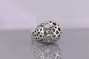 Sterling Silver Random Bubble High Domed Statement Band Ring 10g 925 Sz: 8 - Picture 1 of 8