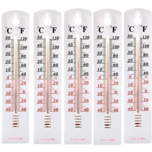 Termómetro de habitación para interiores y exteriores .5 piezas Termómetro analógico para habitación interior oficina-EE. UU. - Imagen 1 de 12