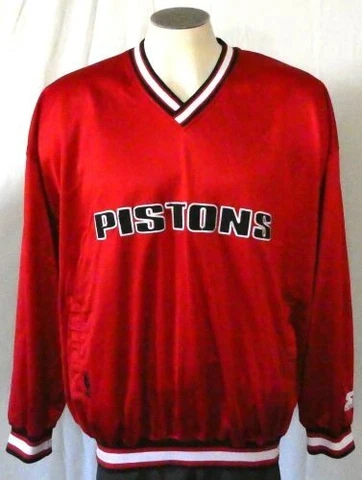 NBA Detroit Pistons Red XL Pullover Warmup 2 Pockets Starter Cover