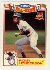 1991 Topps Baseball Rickey Henderson 1990 All Star Game #6