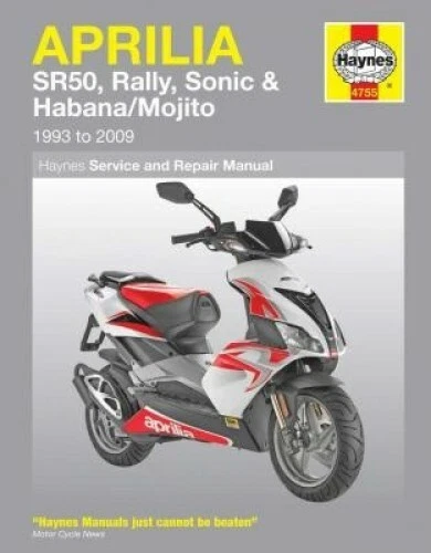 Scooters Haynes Aprilia SR50, Rally, Sonic, Habana, Mojito 1993-2009 reparo M... - Imagem 1 de 1