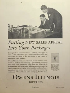 Owens-Illinois Bottles Toledo OH Glass Packaging Pharmacy Vintage Print Ad 1931 - Picture 1 of 4