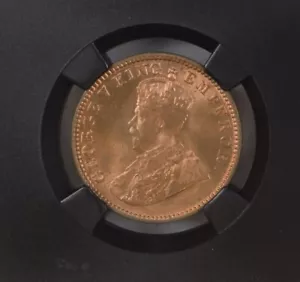 1936 C KG V British India 1/4 Anna schwarzer Kern - NGC bewertet MS 67 RD - Bild 1 von 4