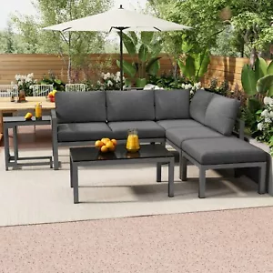 Sitzgruppe Lounge Gartenmöbel Set Gartengarnitur Ecksofa Couchtisch Terrasse - Bild 1 von 11