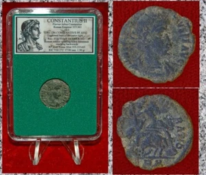 Antike Münze Römisches Reich CONSTANTIUS II Römischer Soldat Spearing Gefallener Reiter - Bild 1 von 4