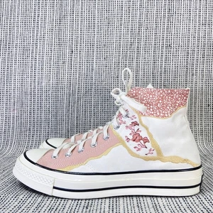 Zapatillas altas Converse Chuck Taylor All Star talla 11 garceta dorada floral rosa - Imagen 1 de 11