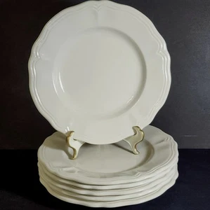 ❤️6 Federalist Ironstone White 7 3/4” SALAD Plates 4238 Farmhouse Sears Vintage - Picture 1 of 4