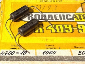 4700pF  4.7nF  1000V  10%  Matched Pair  PIO Capacitor USSR  K40Y-9  K40U-9 - Picture 1 of 4