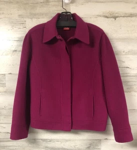 Damen Anne Klein Hot Pink Wolle Jacke Blazer Medium versteckte Knopfleiste lebendig - Bild 1 von 10