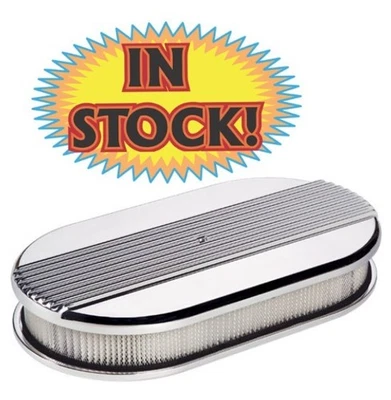 Billet Specialties 15640 - Limpiador de aire grande acanalado ovalado - Pulido Foto 1 de 4