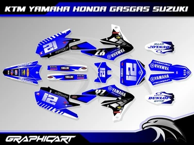 Kit calcomanías gráficas pegatinas Yamaha YZ250F 2019-2023 YZ450F 2018-2022 personalizado Foto 1 de 4