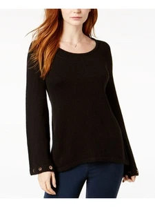 KENSIE Womens Burgundy Eyelet Bell Sleeve Scoop Neck Top Size: L - Picture 1 of 9