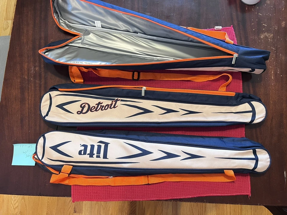 Detroit Tigers Baseball Bat Sling Cooler 6/7/2025 SGA MLB Miller Lite Beer Soda - Image 1 of 1