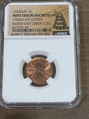 Lincoln 1c Mint Error Uncirculated NGC - Image 1 of 4