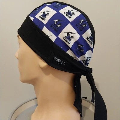 Rugby Storm Durag,  FITTED Bandana, Skull CAP,  Helmet liner, cotton. Made Aust  - image 1 of 4