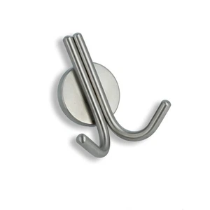 Gancho doble gancho para ropa Bristol gancho para abrigo acero inoxidable mate cepillado gancho de pared - Imagen 1 de 4