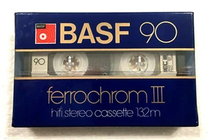 BASF Ferrochrom III 90 audiocassetta nastro vuoto sigillato Made in Germany - Foto 1 di 2