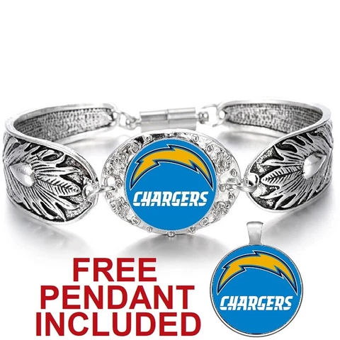 Los Angeles LA Chargers Women's Tibetian Silver Bracelet Football Gift D3 Cover