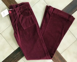 Pantalones/jeans ESPLÉNDIDOS elásticos de pana de algodón con llamaradas para piernas (14) Nuevo de lote antiguo - Imagen 1 de 5